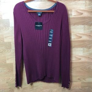 Liz Claiborne Career XXL Burgundy Passion Pullover